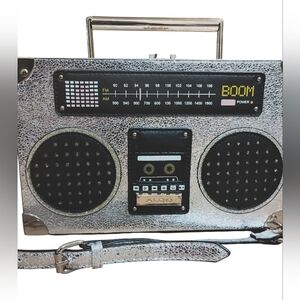 90's Aldo, Kuzitrin, Retro Metallic Boom Box Crossbody Purse